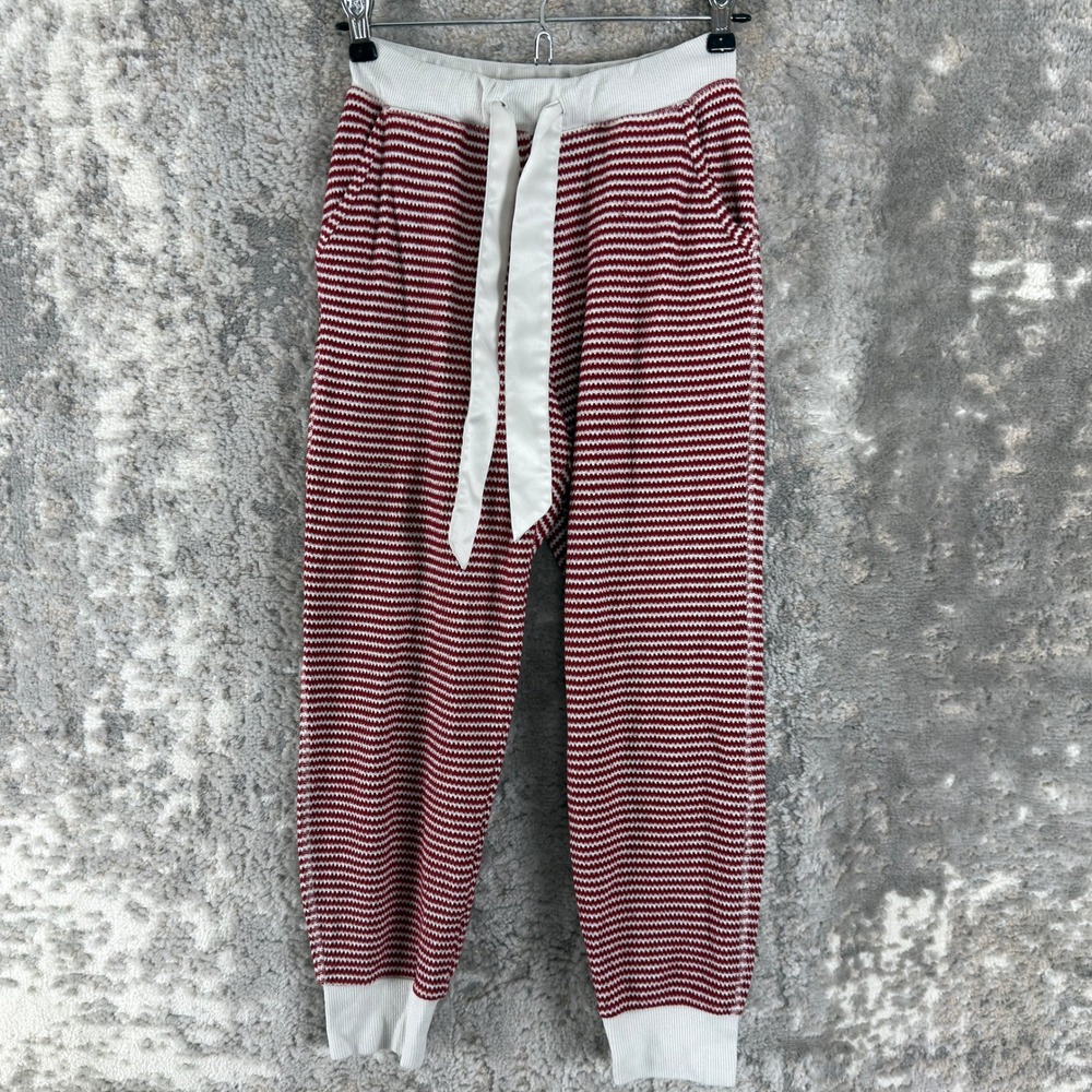 Abercrombie & Fitch Size XS Striped Knit Drawstring Pajama Pants Red Girls